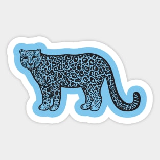 Snow Leopard - hand drawn detailed big cat design Sticker